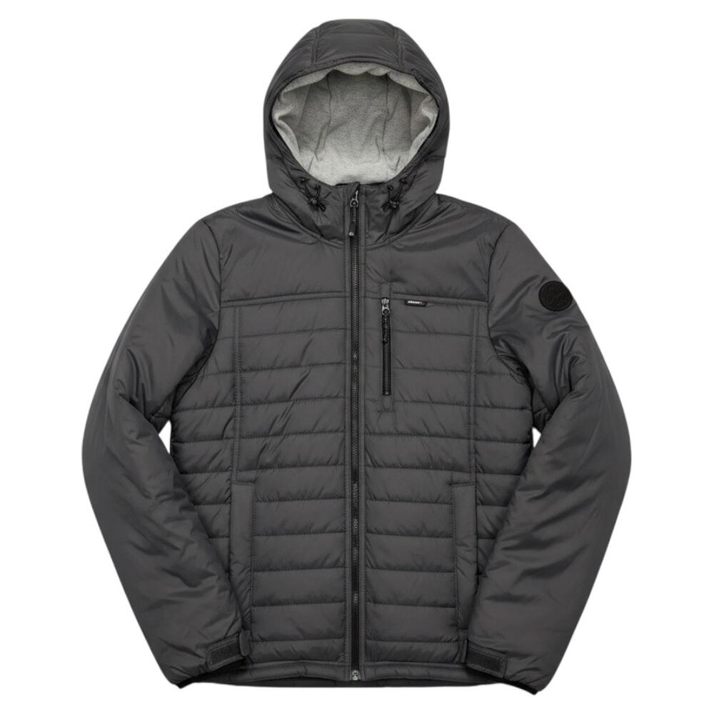 Gerry Dark Gray Puffer Jacket Men's Medium Full Zip Lightweight Pockets Hooded